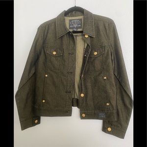 Guess Gold Sparkled Black Jacket NWOT Black/Gold